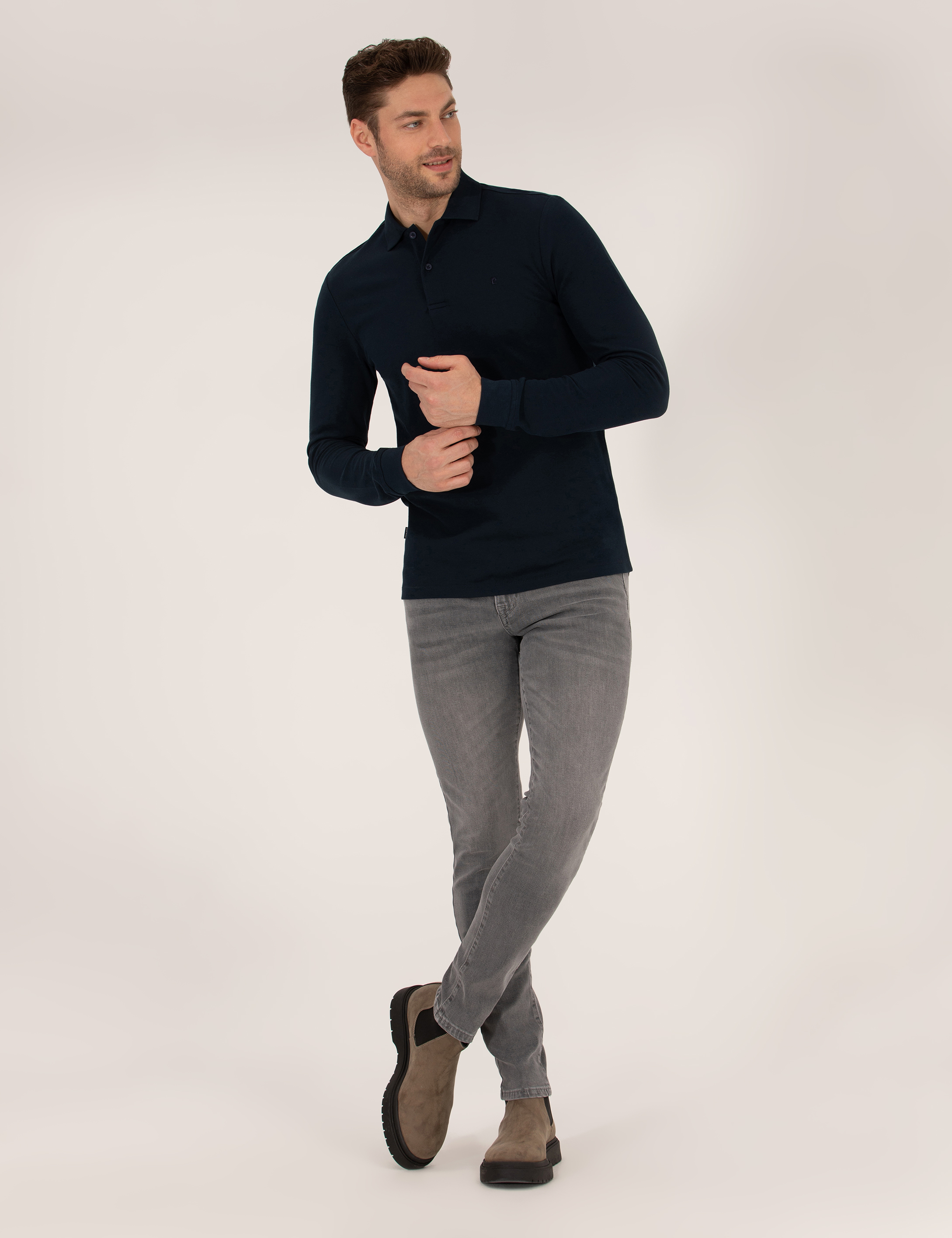 Pierre Cardin Lacivert Slim Fit Basic Sweatshirt görsel 4