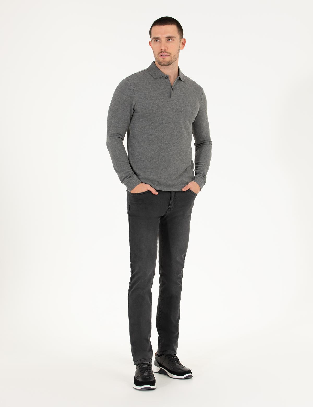 Antrasit Melanj Slim Fit Basic Sweatshirt - 50276035029