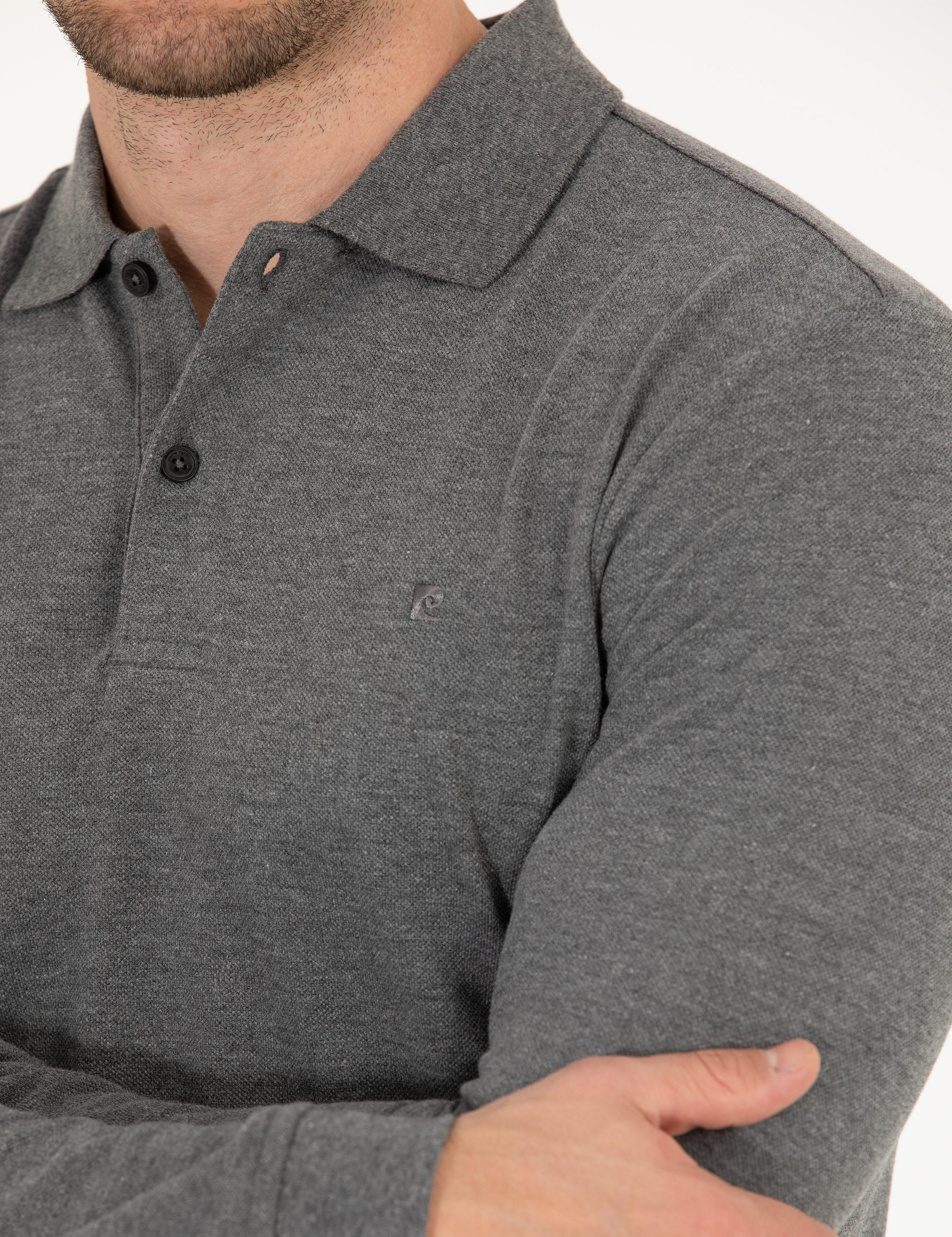 Antrasit Melanj Slim Fit Basic Sweatshirt