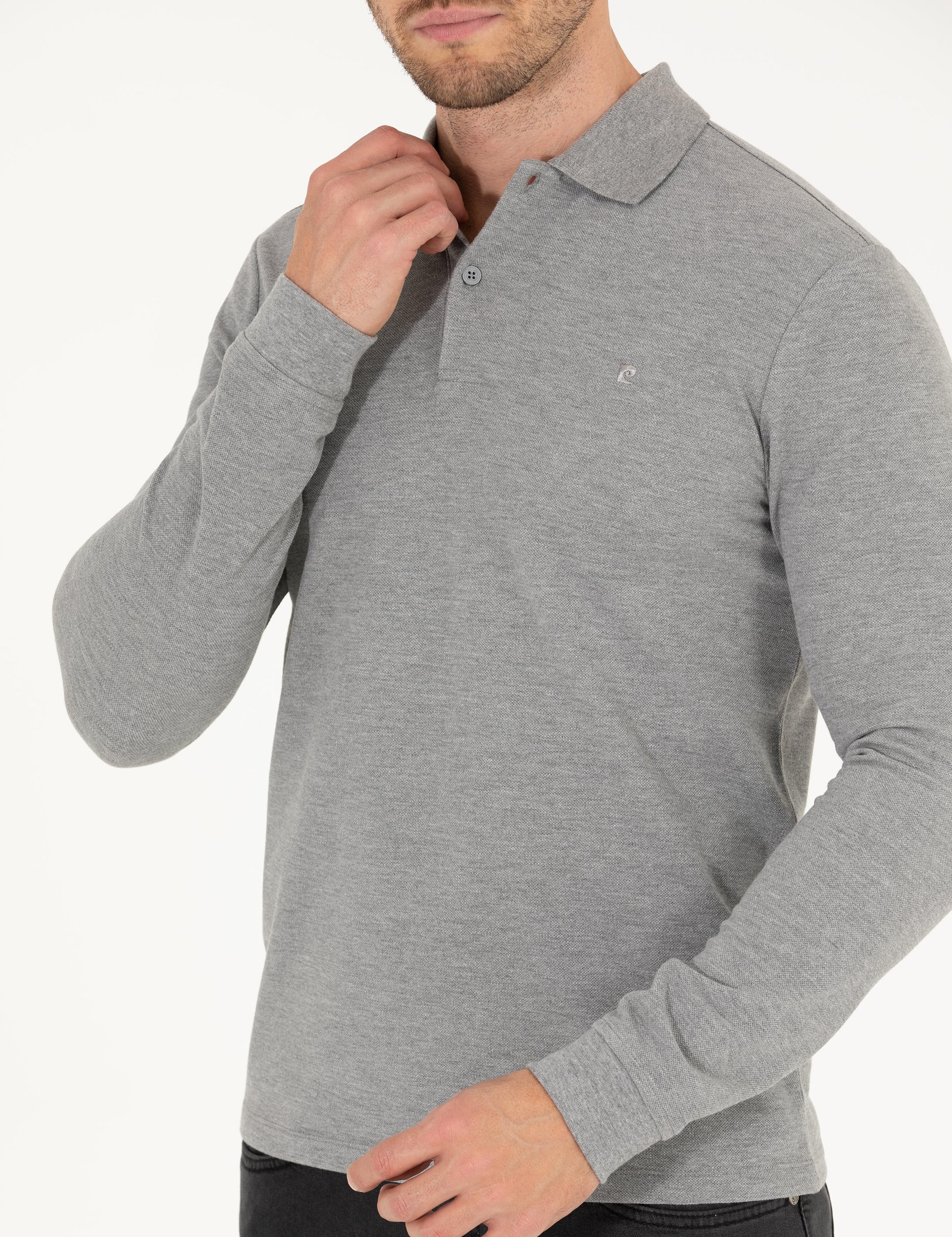 Gri Melanj Slim Fit Basic Sweatshirt