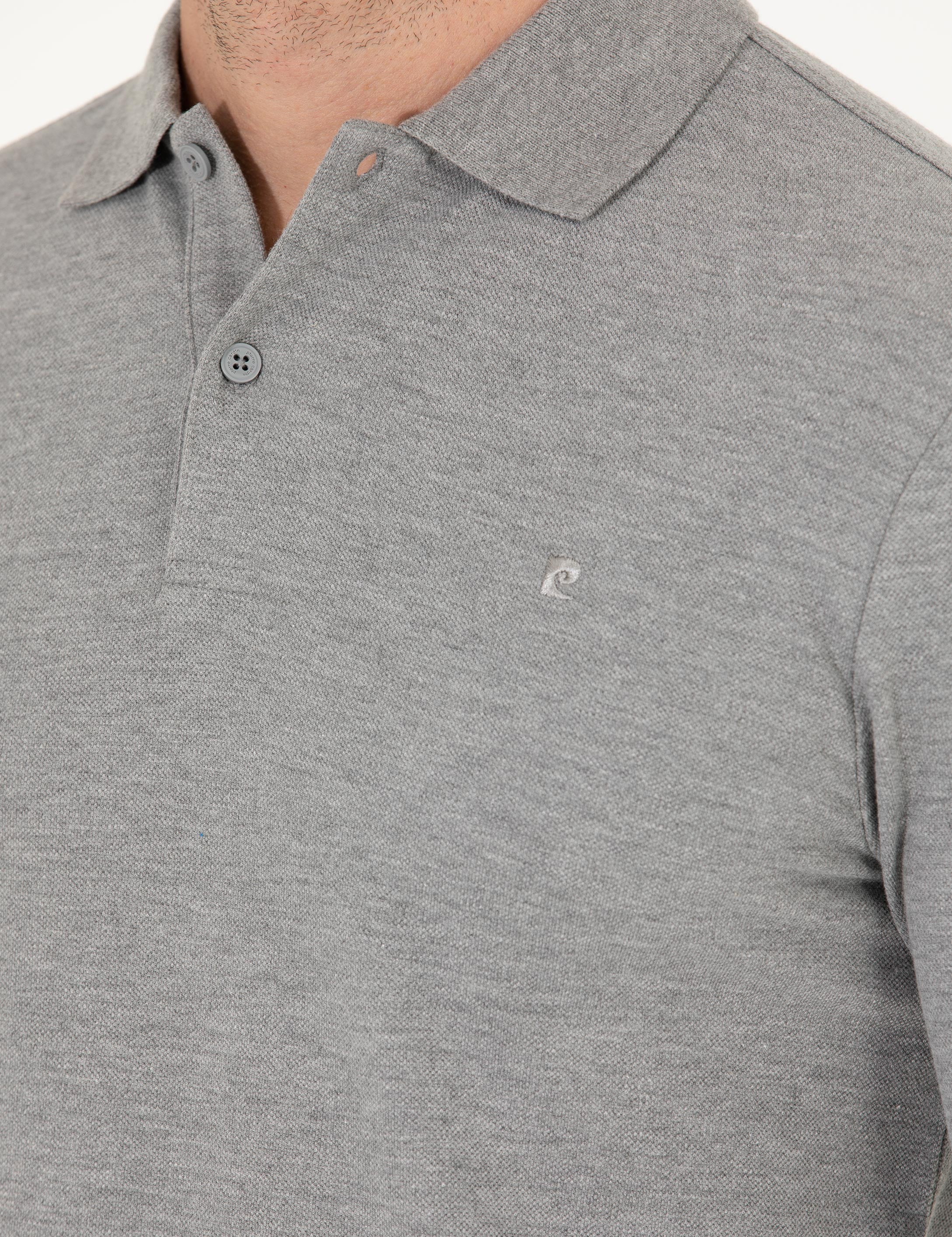 Pierre Cardin Gri Melanj Slim Fit Basic Sweatshirt görsel 7