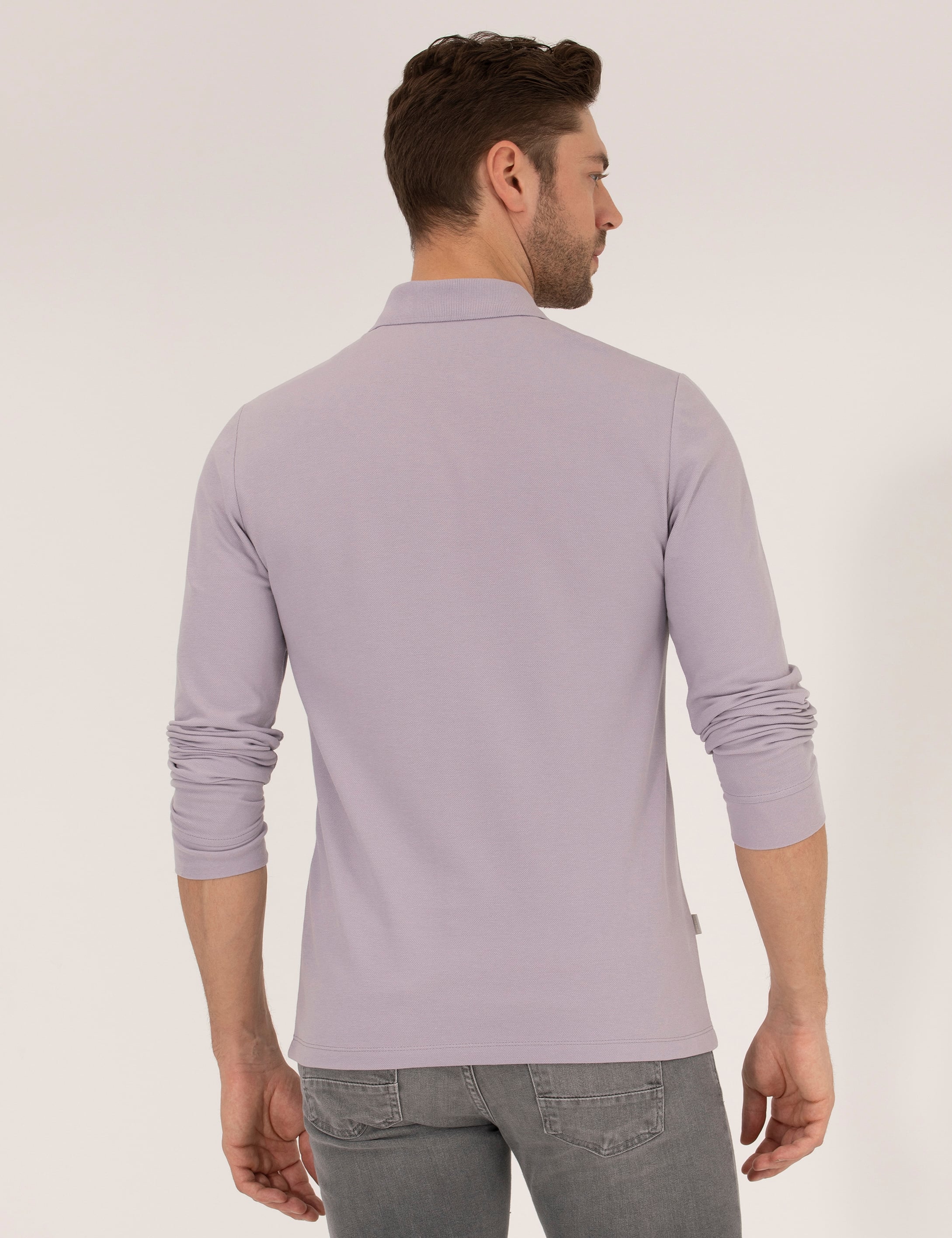 Pierre Cardin Lila Slim Fit Basic Sweatshirt görsel 5