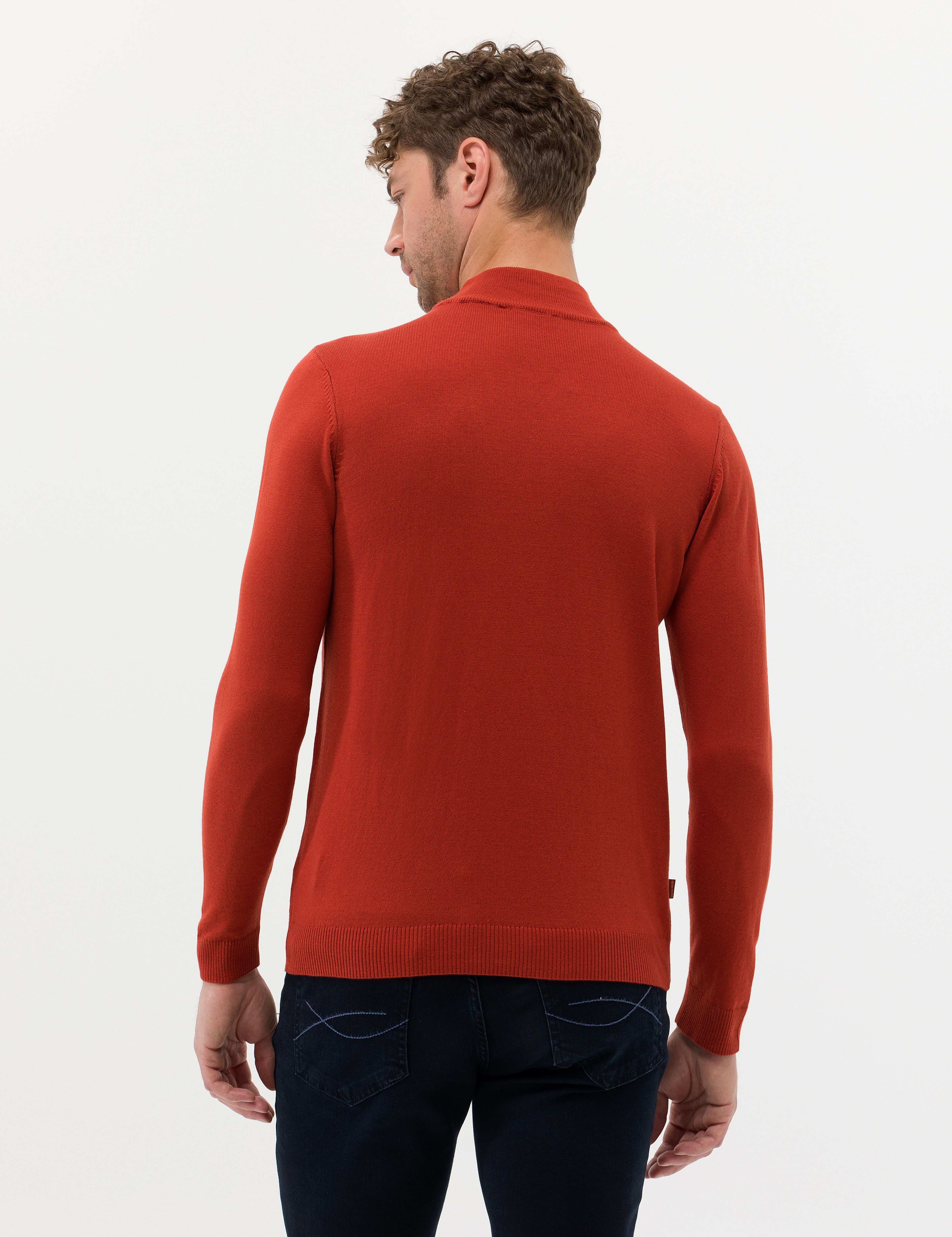 Kiremit Slim Fit Yarım Balıkçı Basic Triko Kazak - Image 5