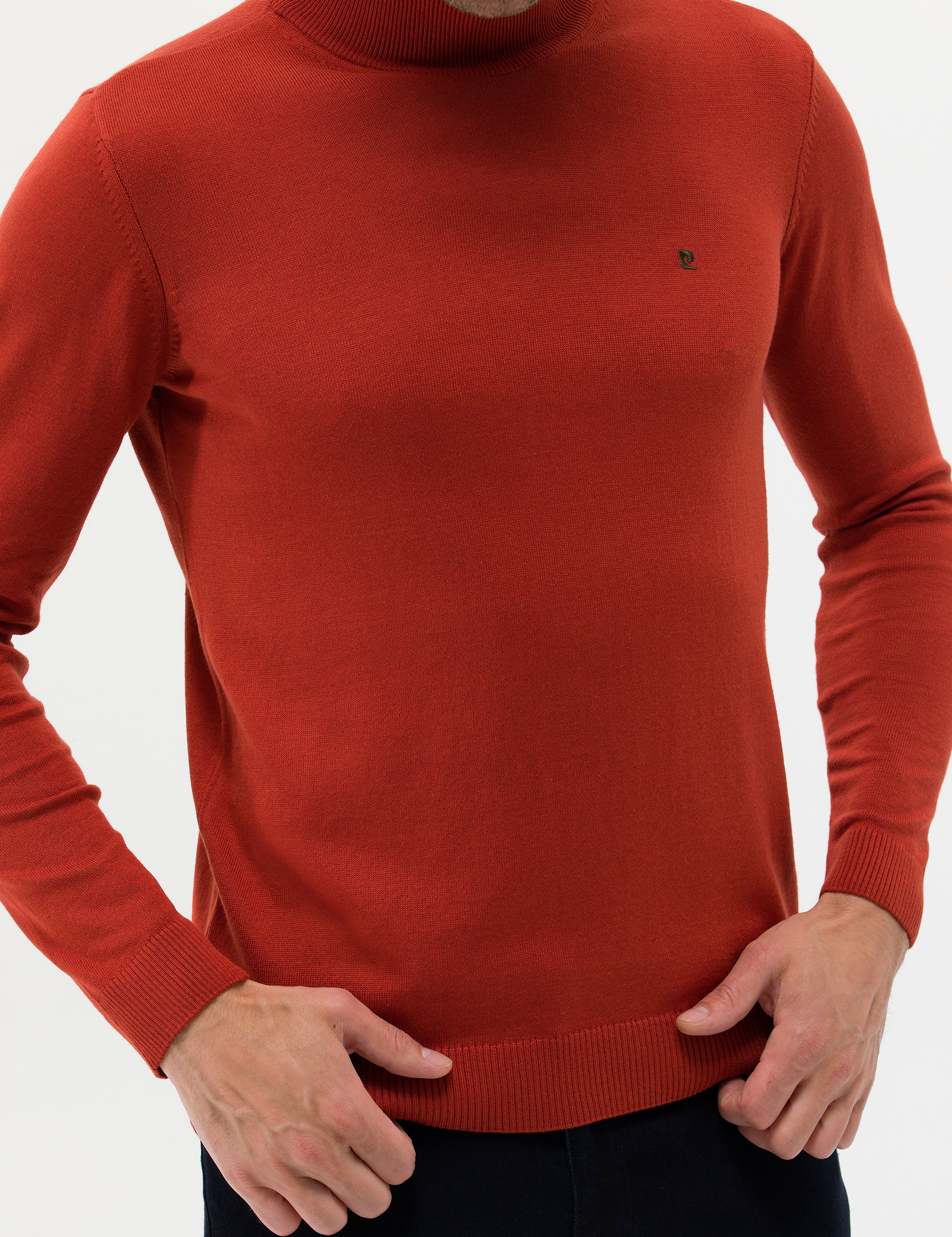 Kiremit Slim Fit Yarım Balıkçı Basic Triko Kazak - Image 6