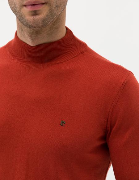 Kiremit Slim Fit Yarım Balıkçı Basic Triko Kazak - 50276502033