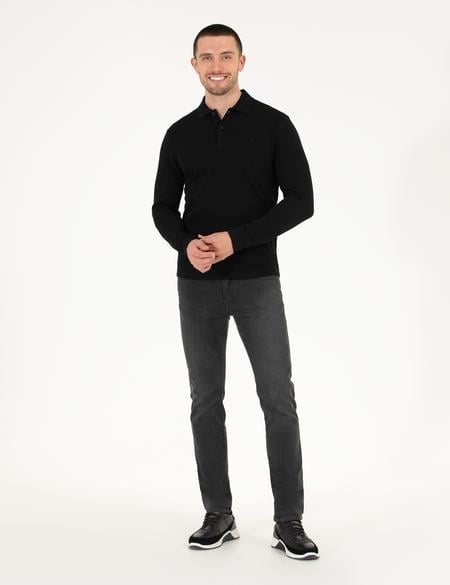 Siyah Slim Fit Basic Sweatshirt - 50276035002
