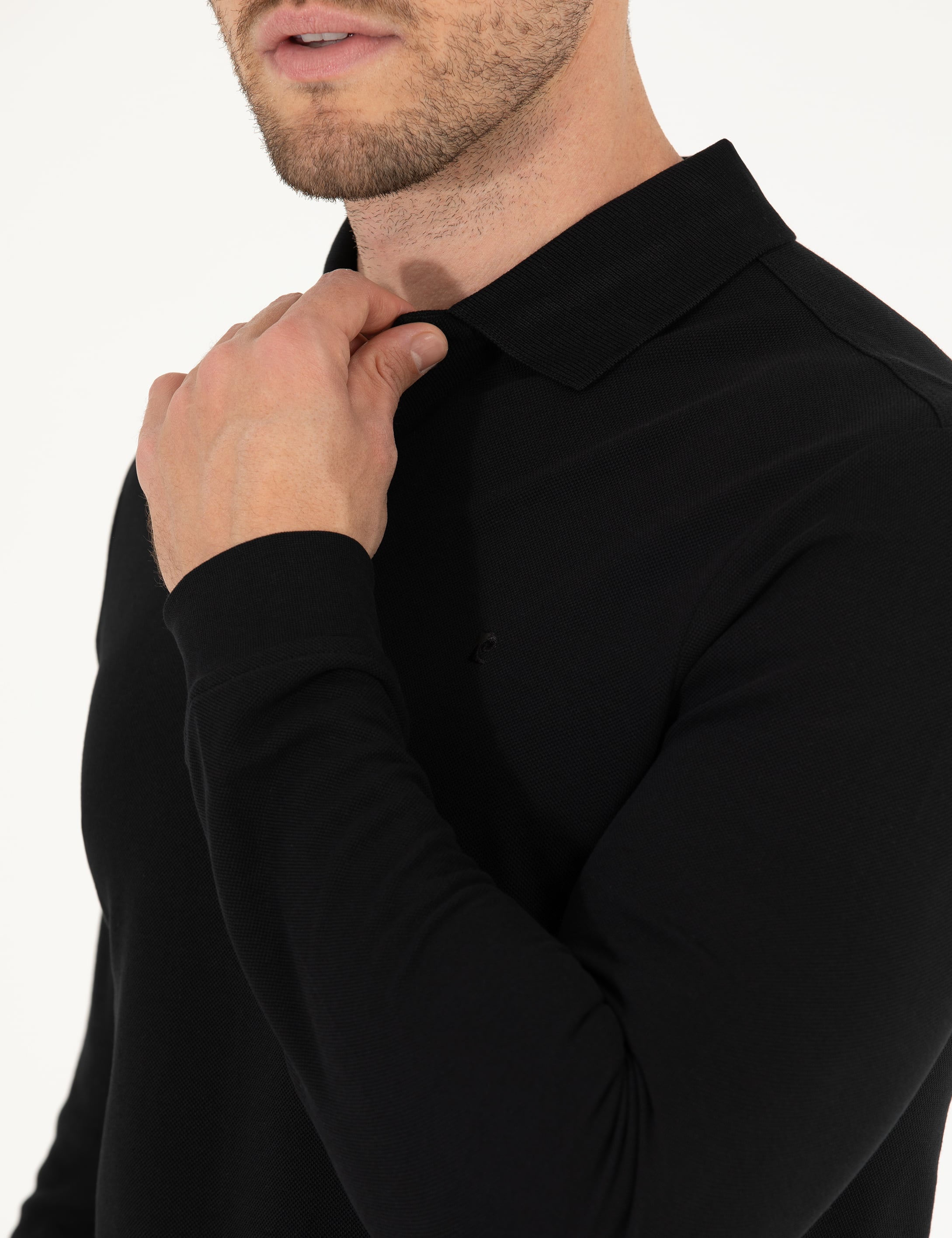 Pierre Cardin Siyah Slim Fit Basic Sweatshirt görsel 7