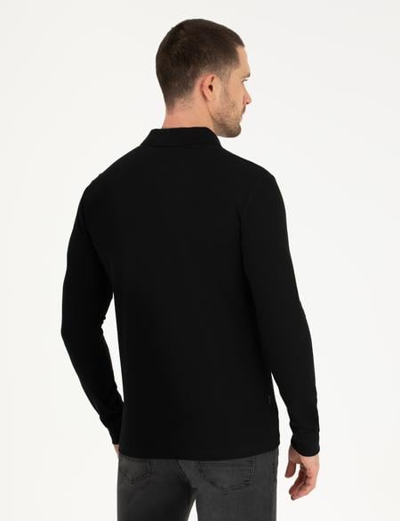 Siyah Slim Fit Basic Sweatshirt - 50276035002