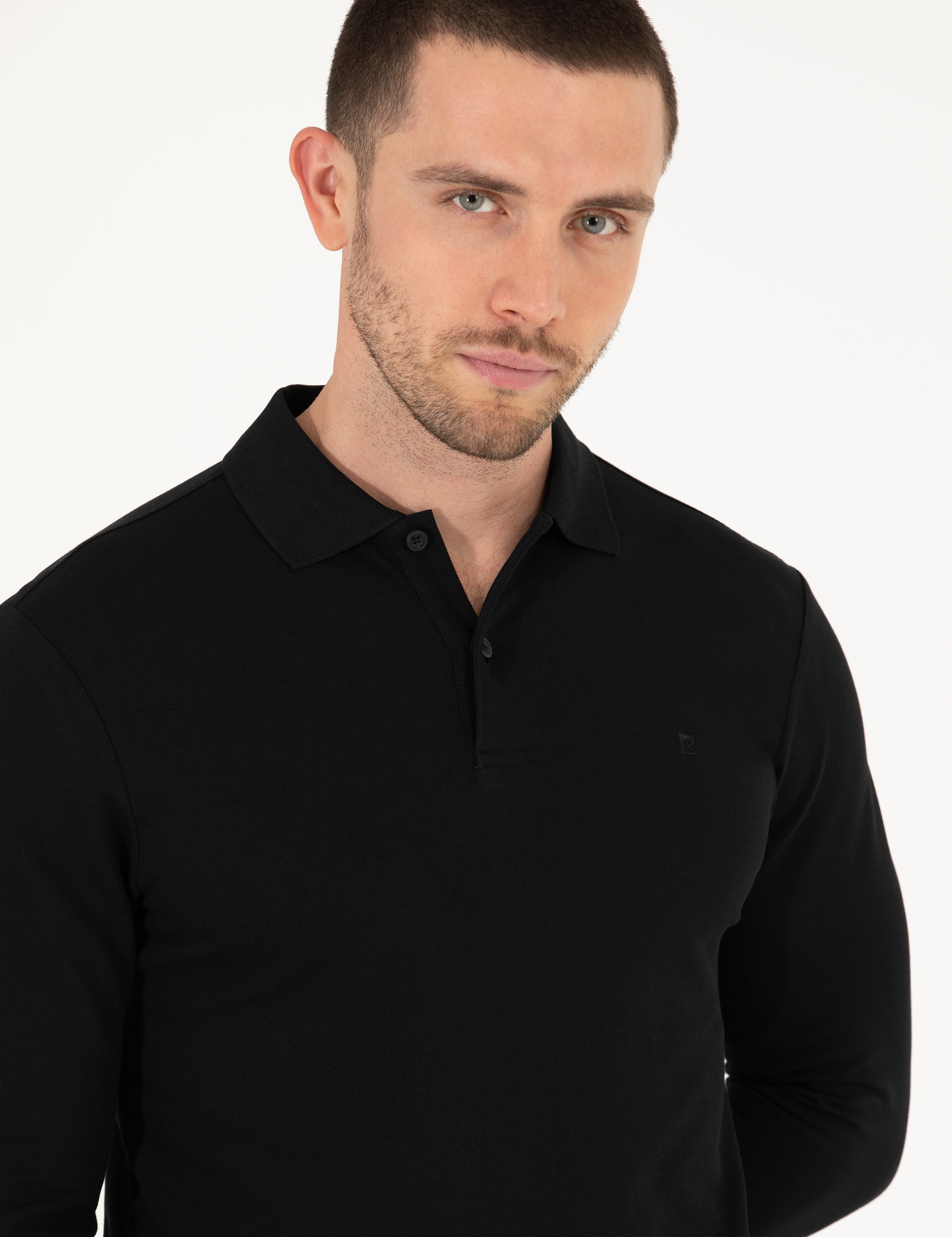 Pierre Cardin Siyah Slim Fit Basic Sweatshirt görsel 3