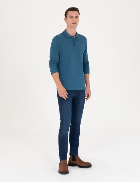 İndigo Slim Fit Basic Sweatshirt - 50277574003