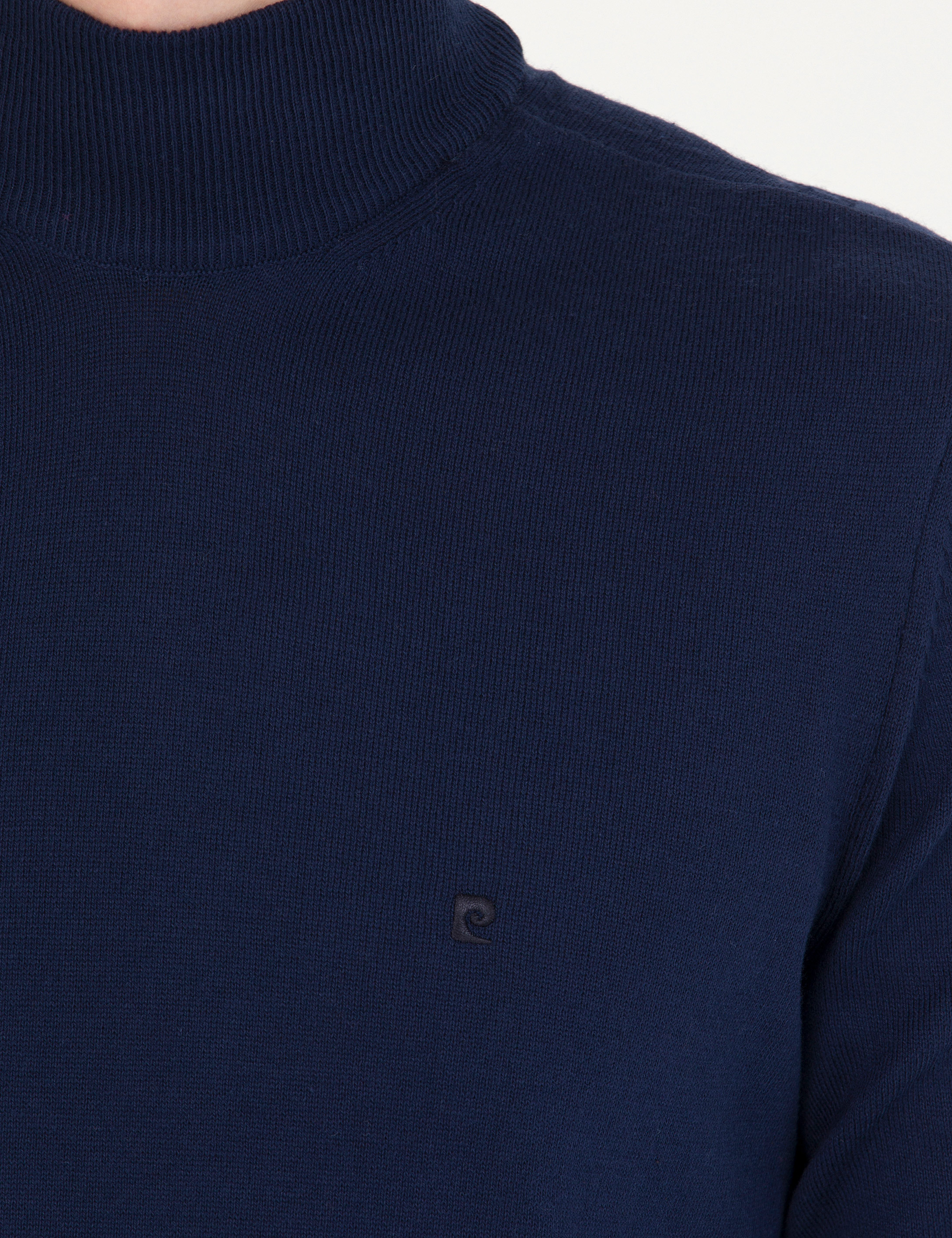 Açık Lacivert Slim Fit Yarım Balıkçı Yaka Basic Triko Kazak - Image 7