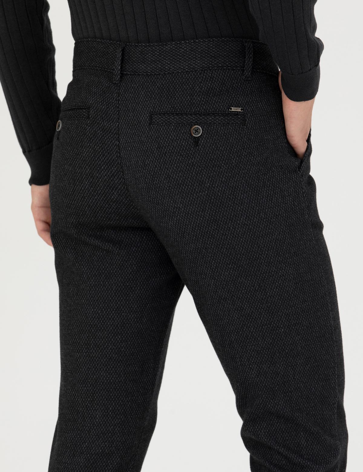 Siyah Slim Fit Kanvas Pantolon - 50278460065