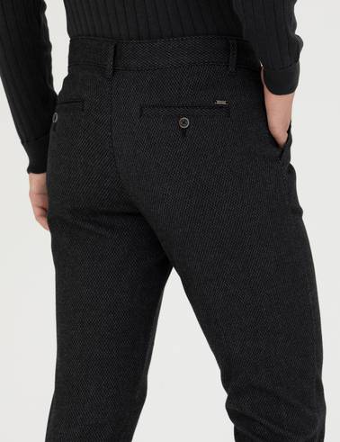 Siyah Slim Fit Kanvas Pantolon