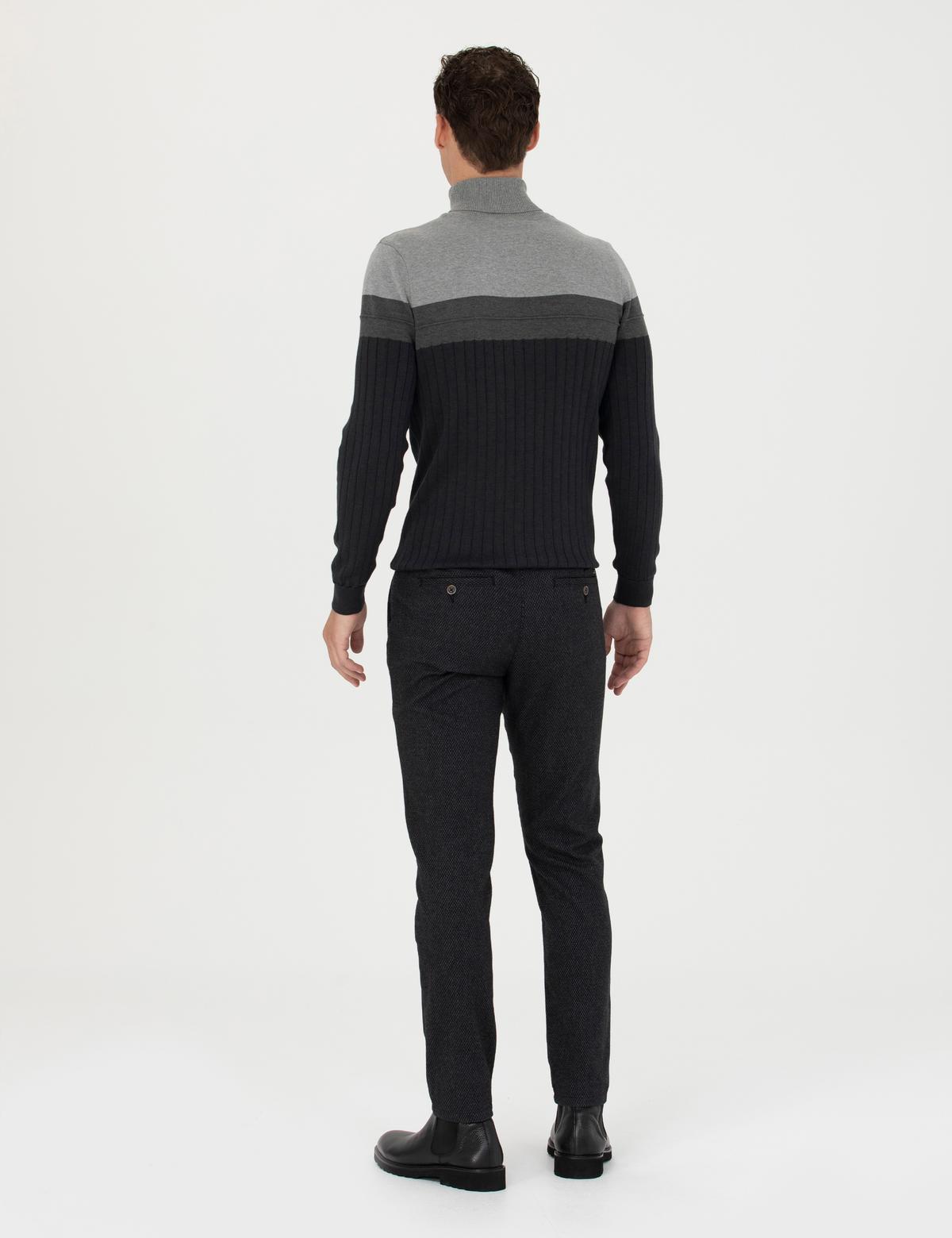 Siyah Slim Fit Kanvas Pantolon - 50278460065