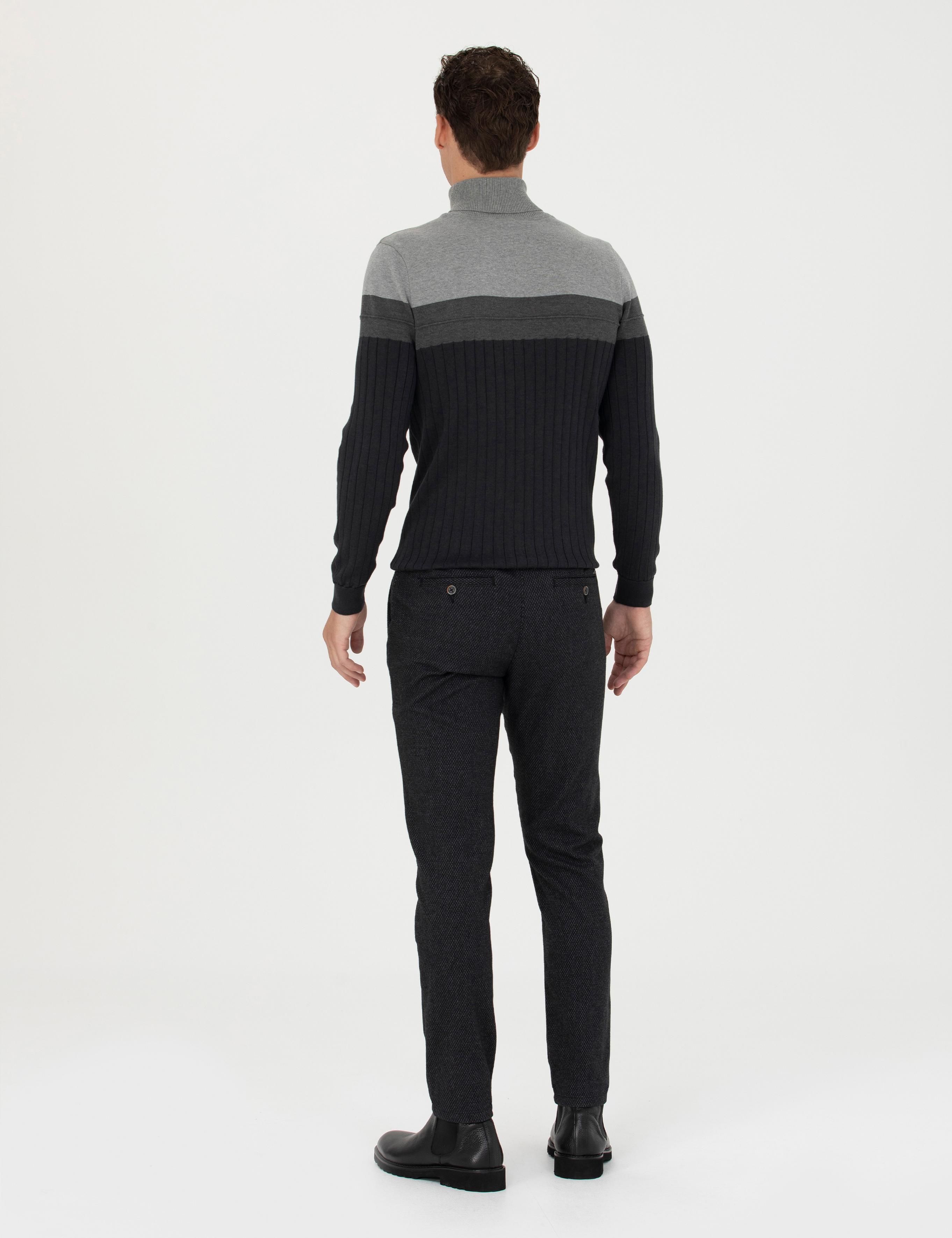 Siyah Slim Fit Kanvas Pantolon