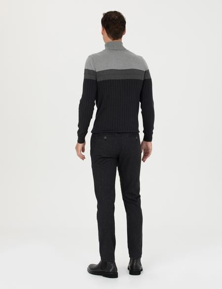 Siyah Slim Fit Kanvas Pantolon - 50278460065