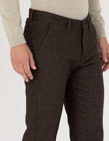 Kahverengi Regular Fit Kanvas Pantolon