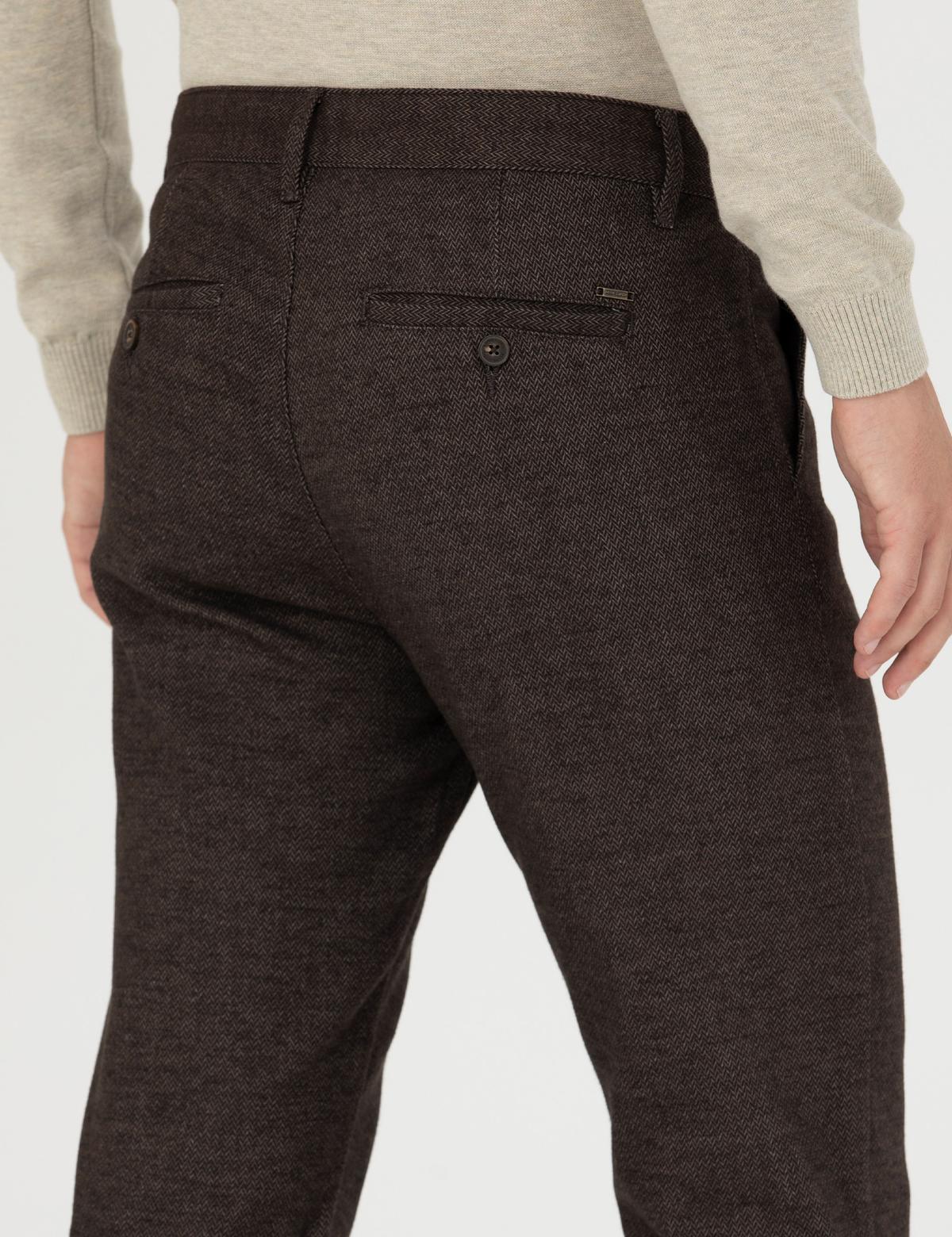 Kahverengi Regular Fit Kanvas Pantolon - 50278474098