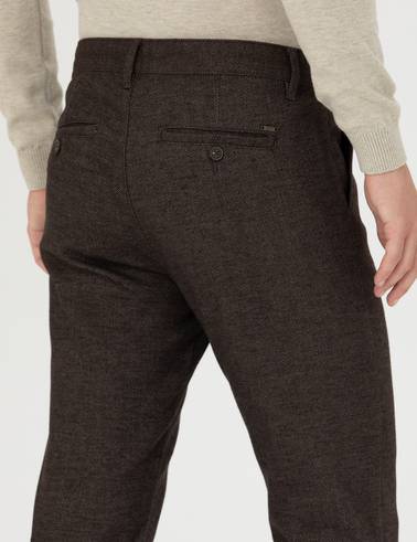 Kahverengi Regular Fit Kanvas Pantolon