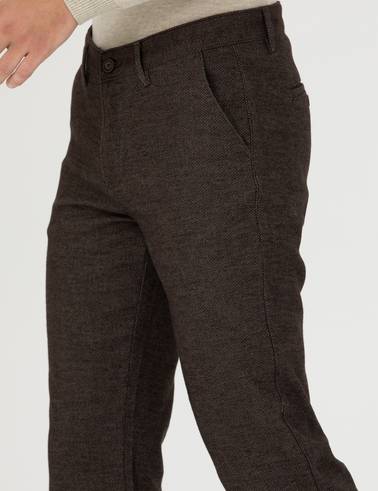 Kahverengi Regular Fit Kanvas Pantolon