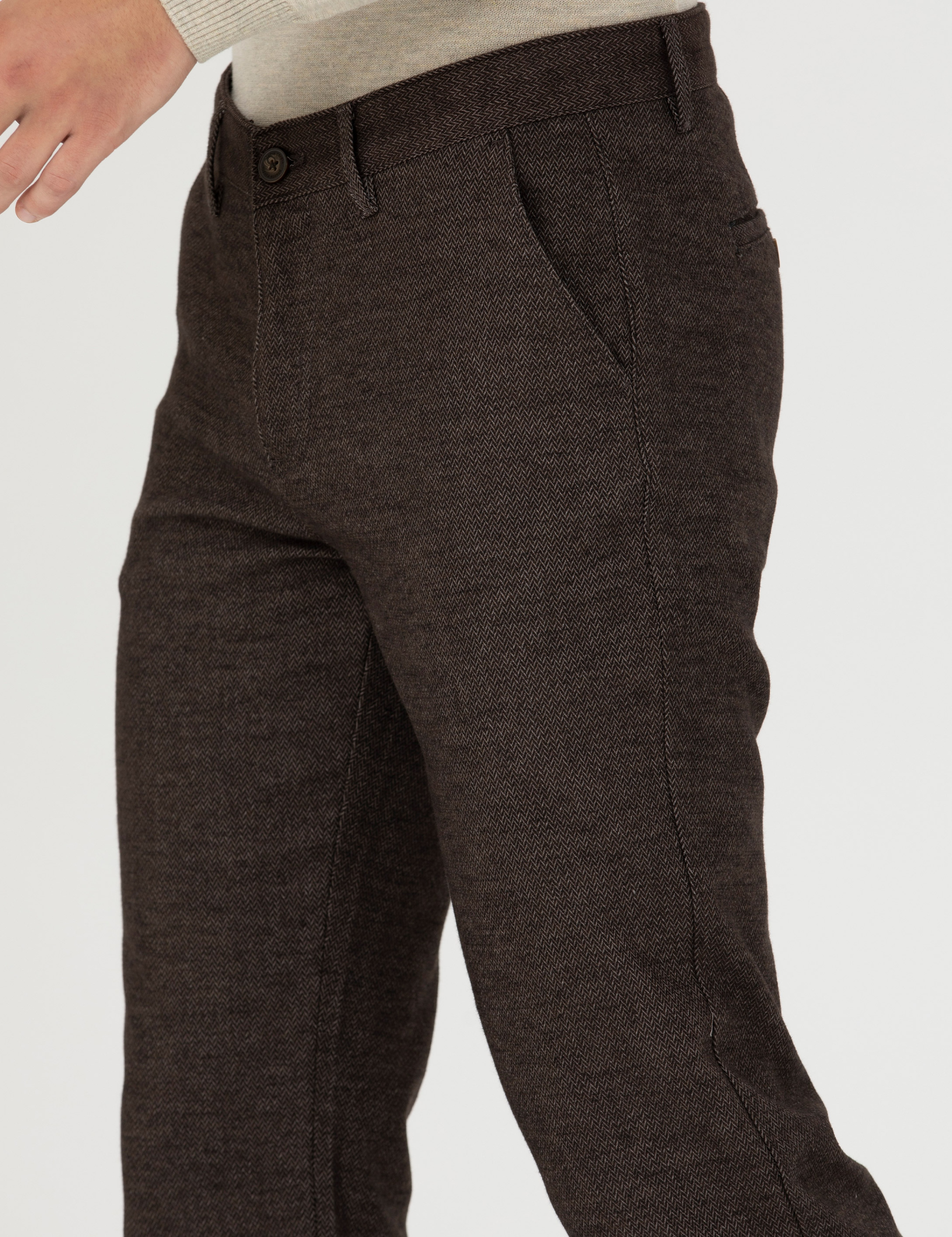Kahverengi Regular Fit Kanvas Pantolon - Image 6