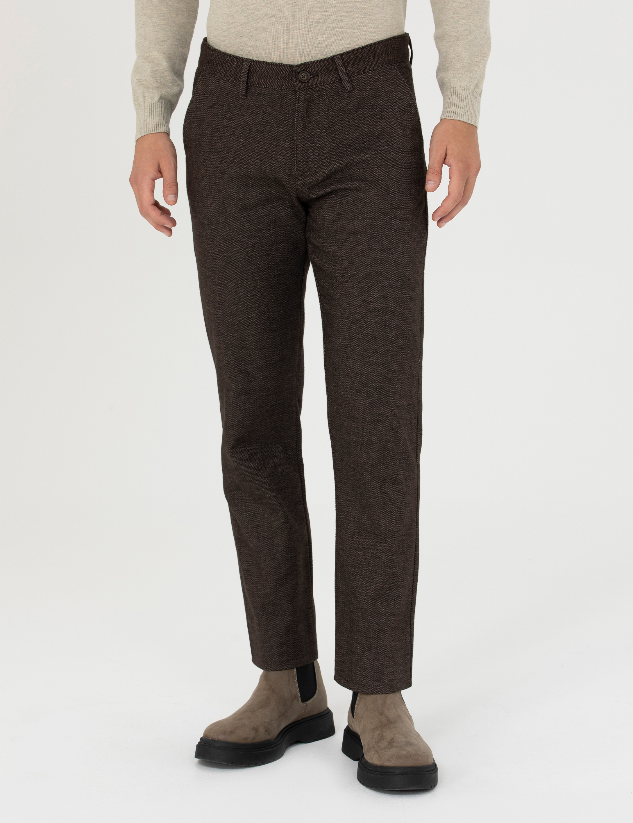Pierre Cardin Kahverengi Regular Fit Kanvas Pantolon görsel 2