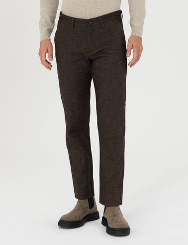 Kahverengi Regular Fit Kanvas Pantolon