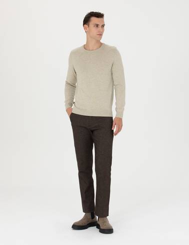 Kahverengi Regular Fit Kanvas Pantolon