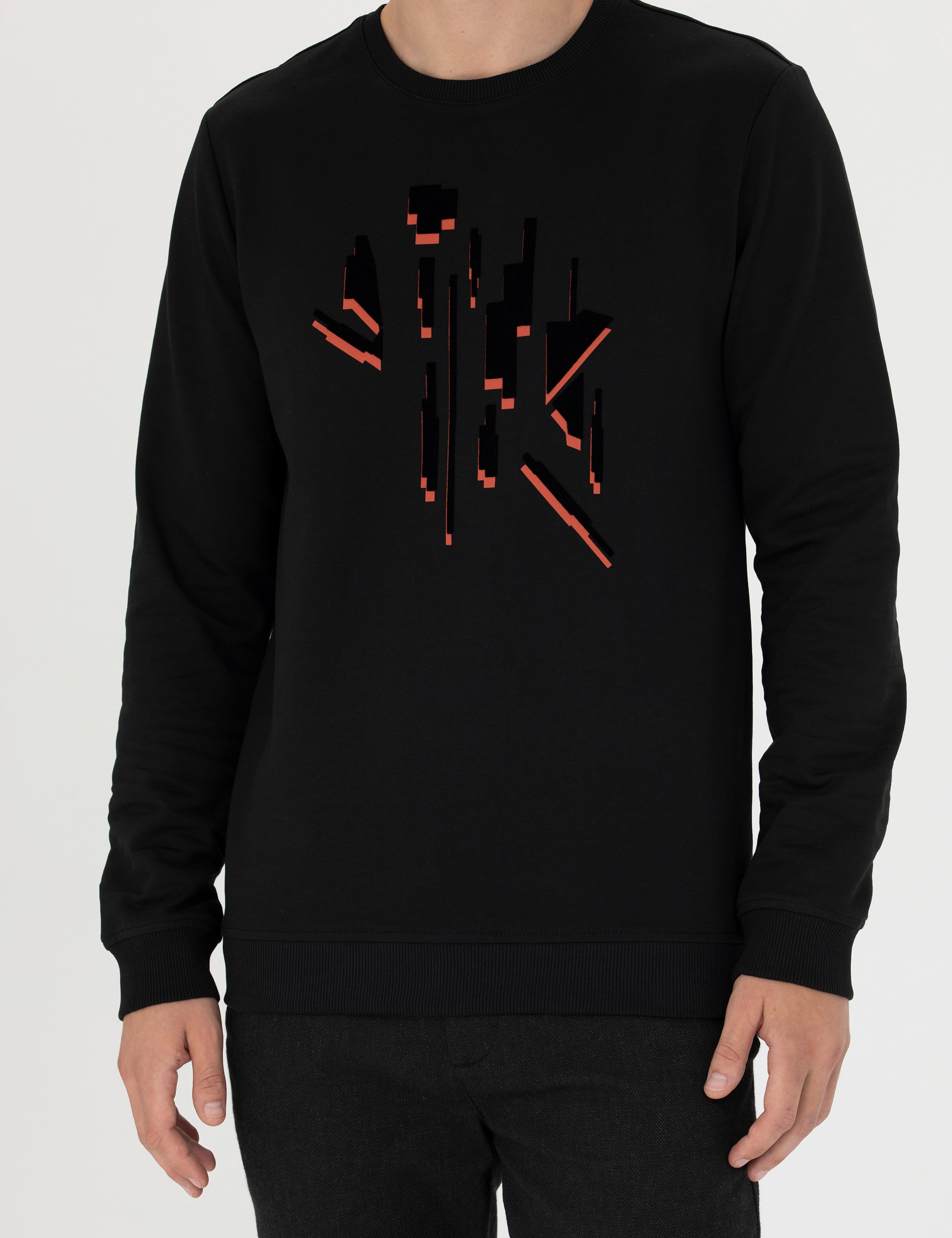 Siyah Regular Fit Sweatshirt - Image 6