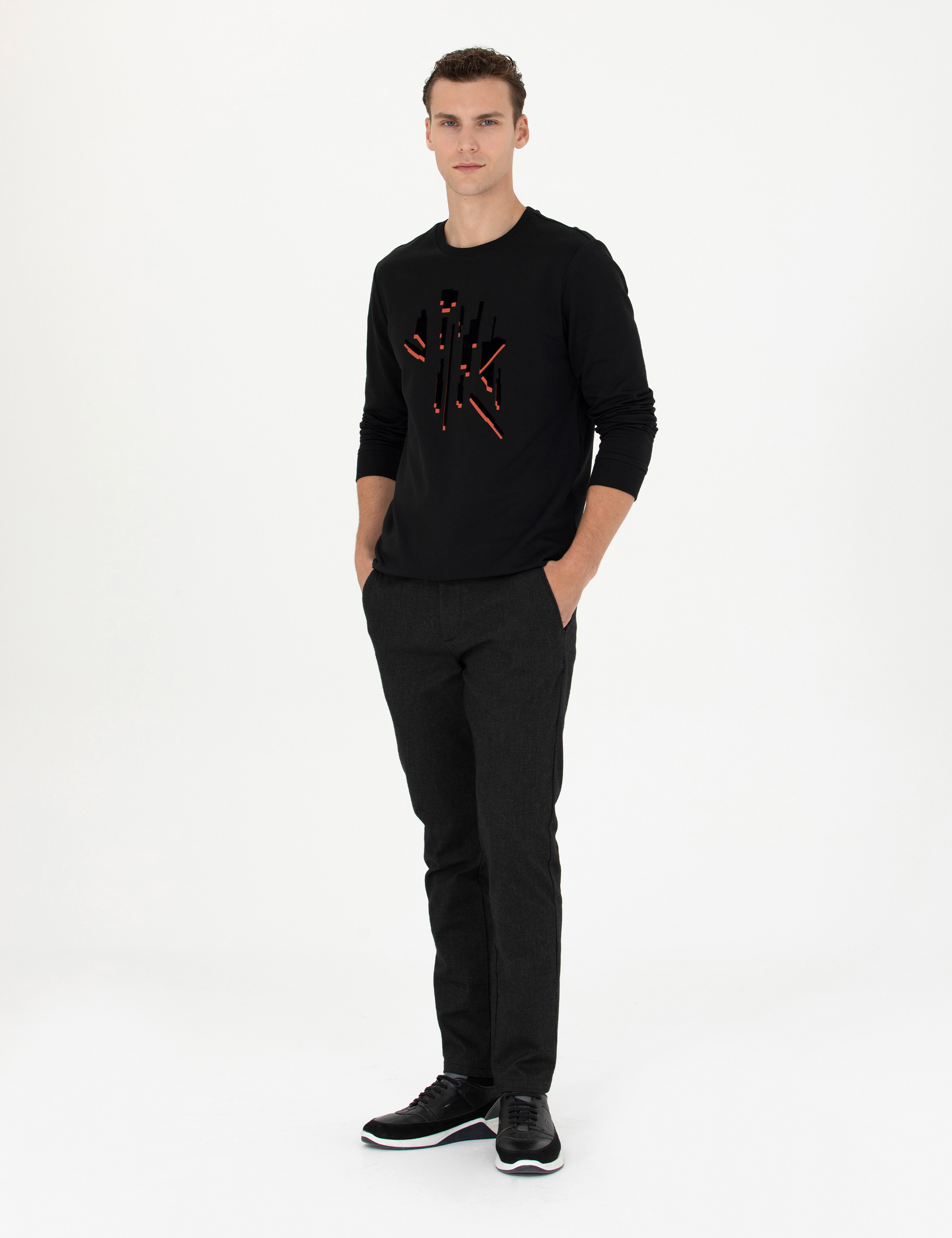 Pierre Cardin Siyah Regular Fit Sweatshirt görsel 4