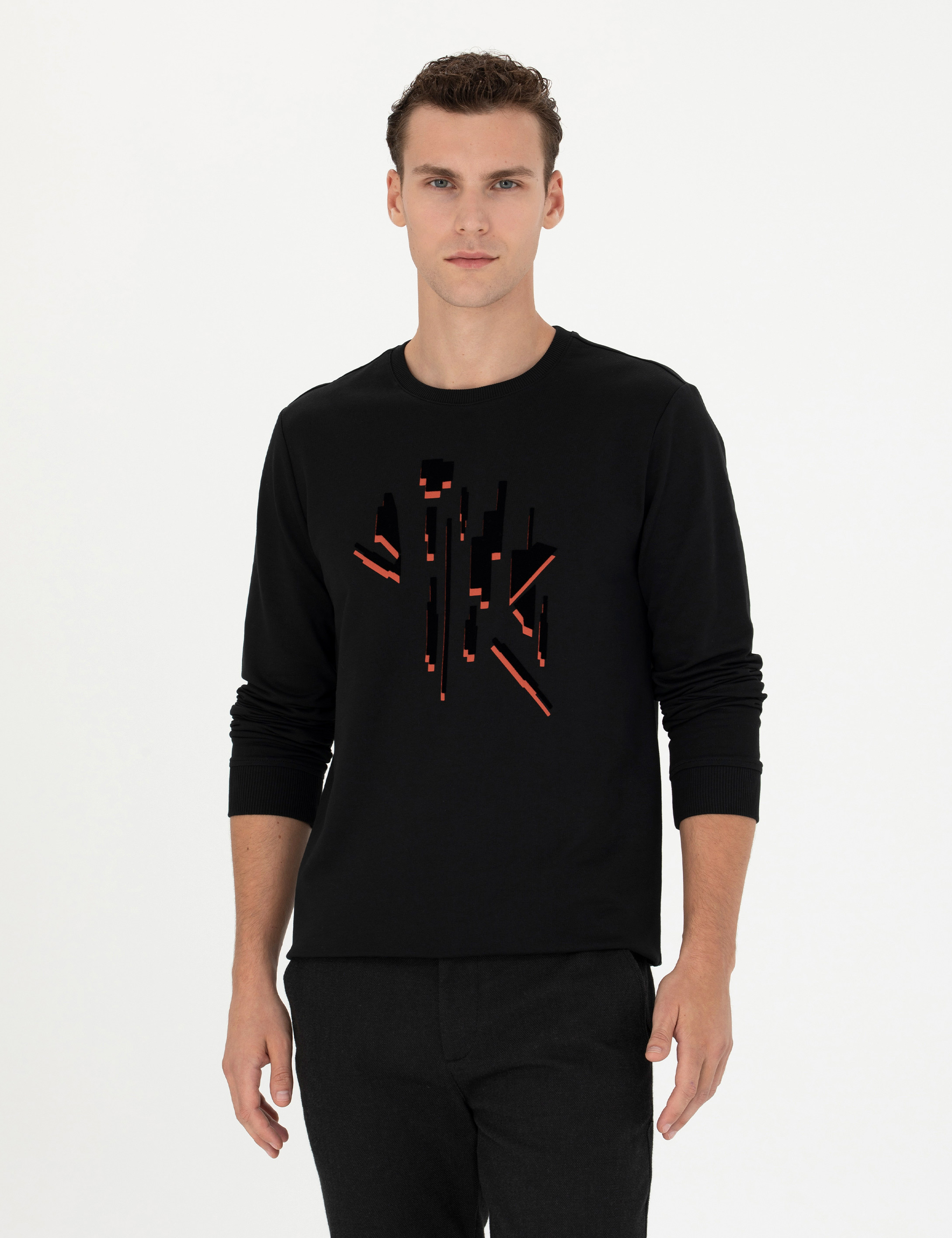 Pierre Cardin Siyah Regular Fit Sweatshirt görsel 3