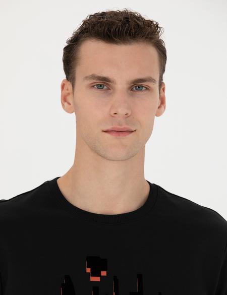 Siyah Regular Fit Sweatshirt - 50279556004