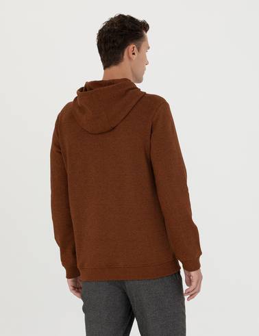 Kiremit Regular Fit Kapüşonlu Sweatshirt