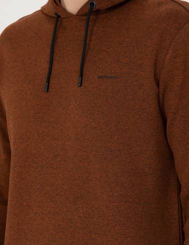 Kiremit Regular Fit Kapüşonlu Sweatshirt
