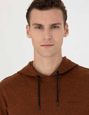 Kiremit Regular Fit Kapüşonlu Sweatshirt