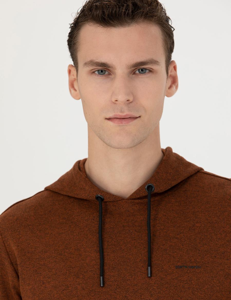 Kiremit Regular Fit Kapüşonlu Sweatshirt