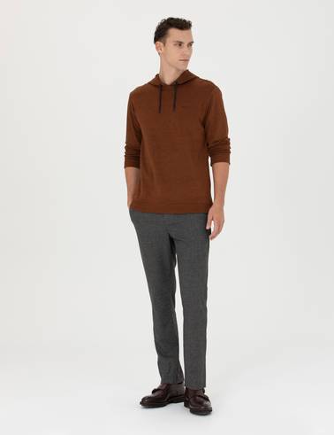 Kiremit Regular Fit Kapüşonlu Sweatshirt