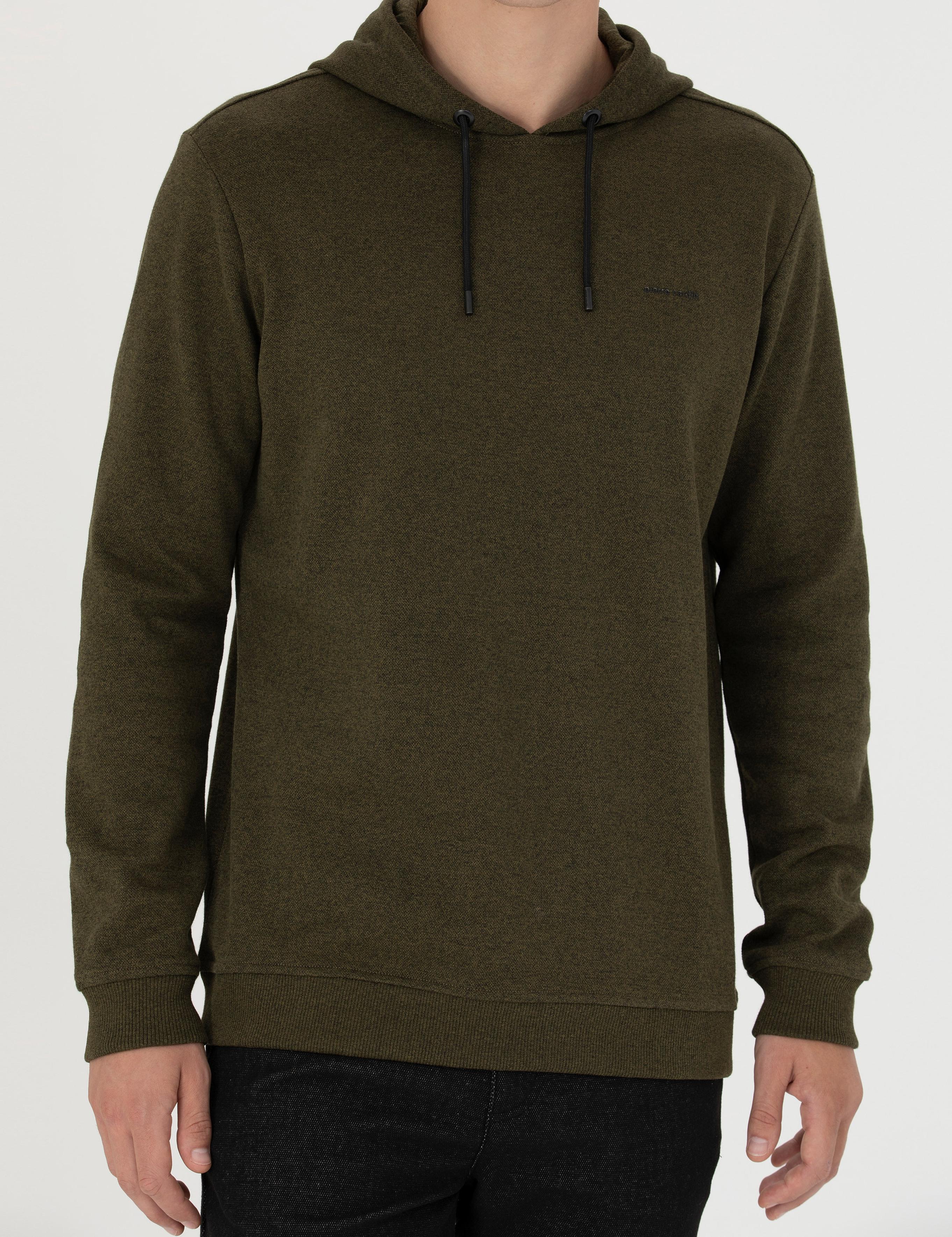 Haki Regular Fit Kapüşonlu Sweatshirt