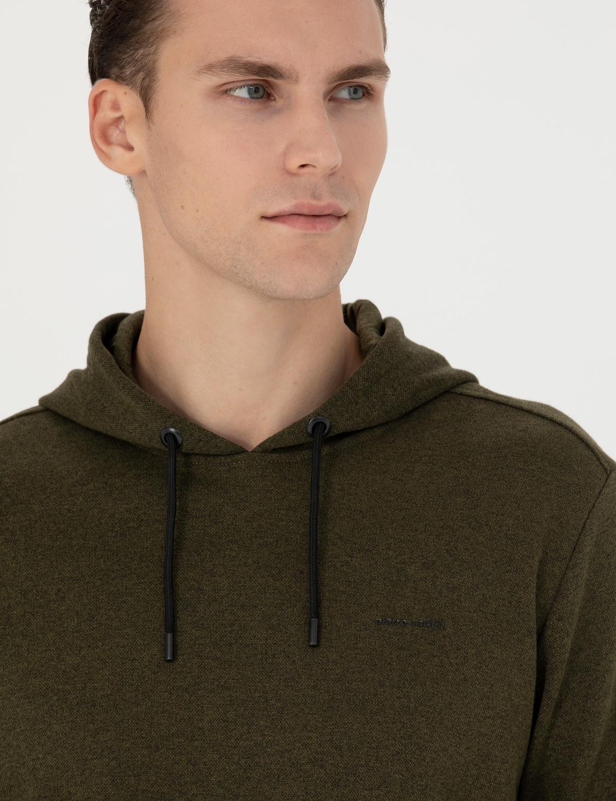 Haki Regular Fit Kapüşonlu Sweatshirt - 50273895027