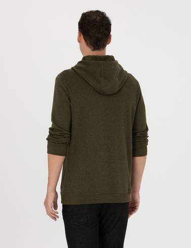 Haki Regular Fit Kapüşonlu Sweatshirt