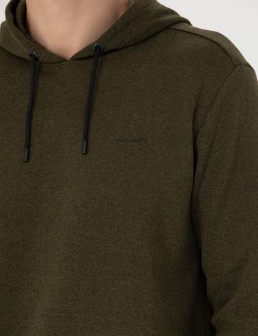 Haki Regular Fit Kapüşonlu Sweatshirt