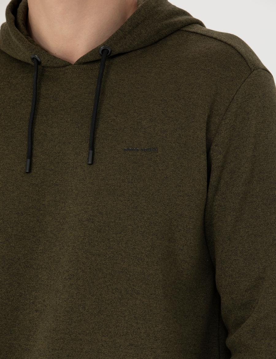 Haki Regular Fit Kapüşonlu Sweatshirt