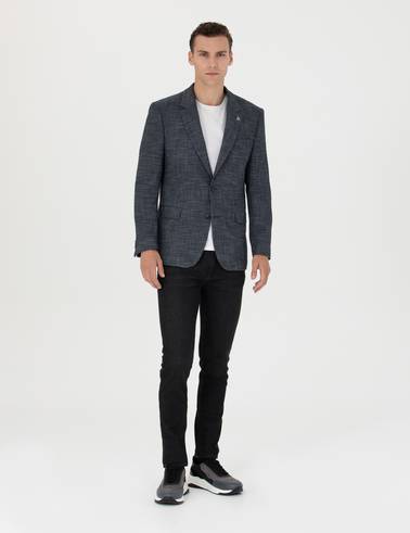 Lacivert Slim Fit Ceket