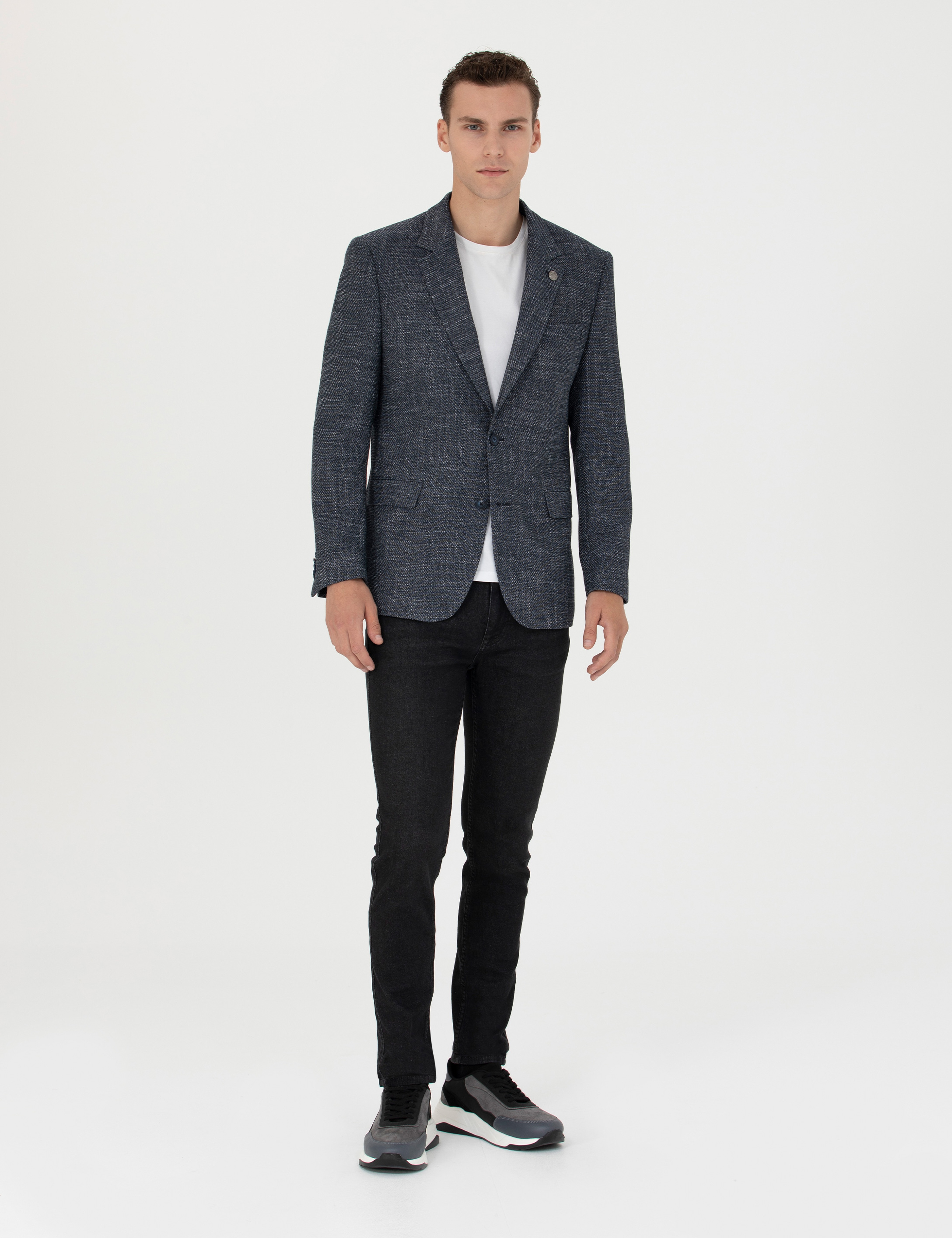 Lacivert Slim Fit Ceket - Image 4