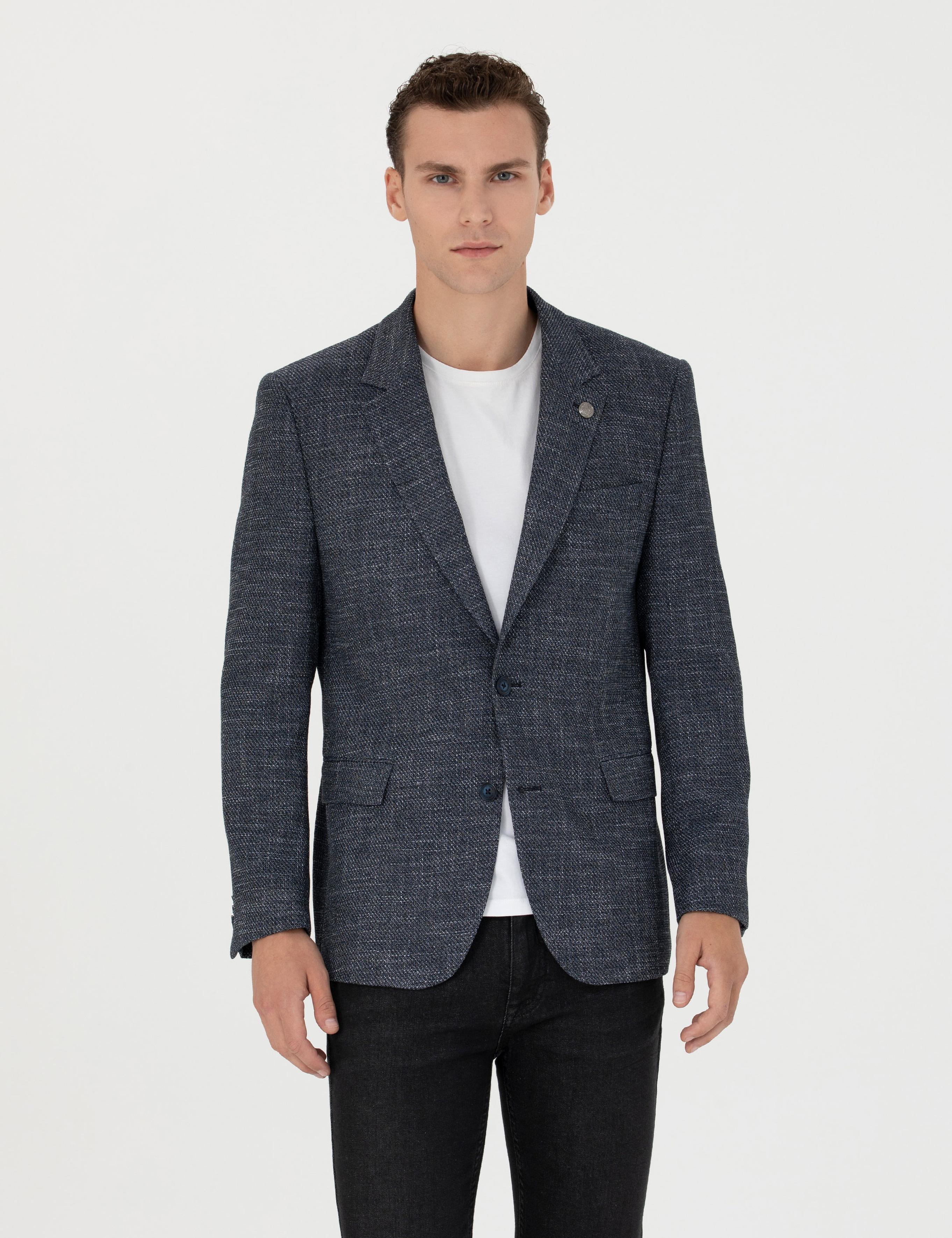 Lacivert Slim Fit Ceket