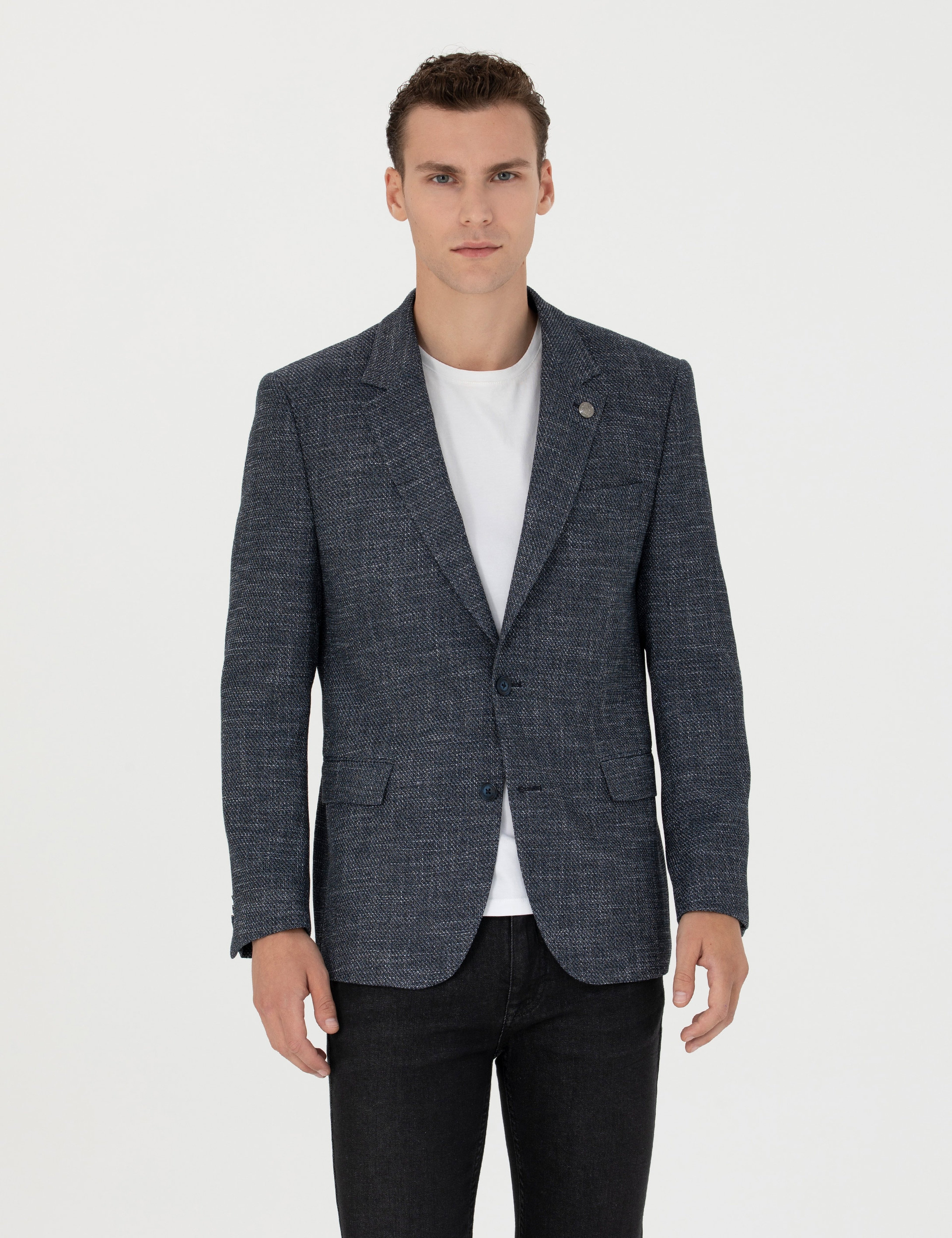 Lacivert Slim Fit Ceket