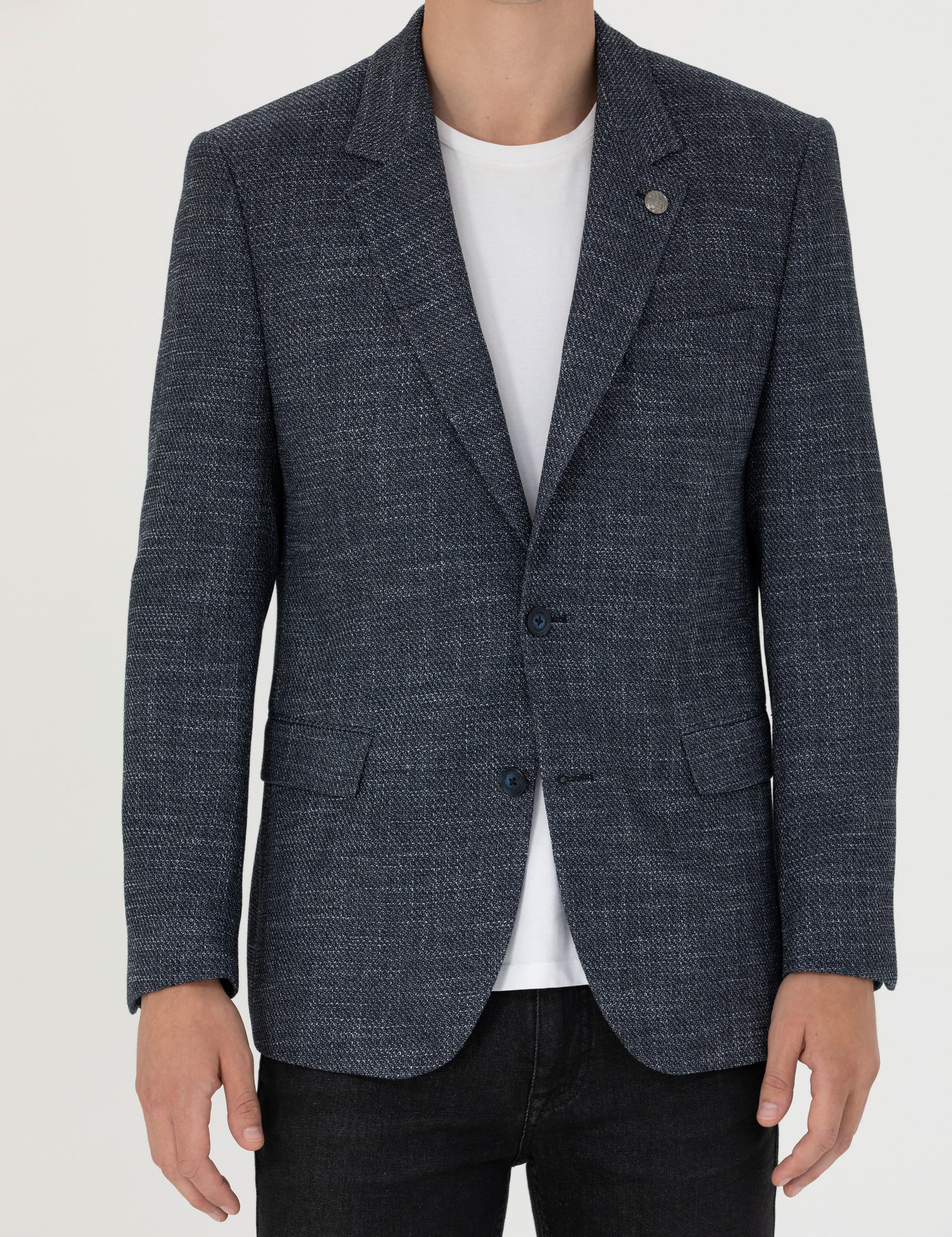 Lacivert Slim Fit Ceket