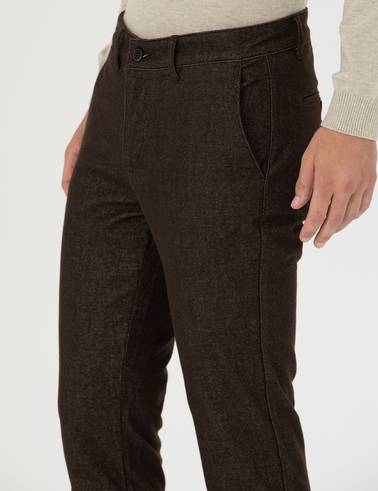 Kahverengi Slim Fit Kanvas Pantolon