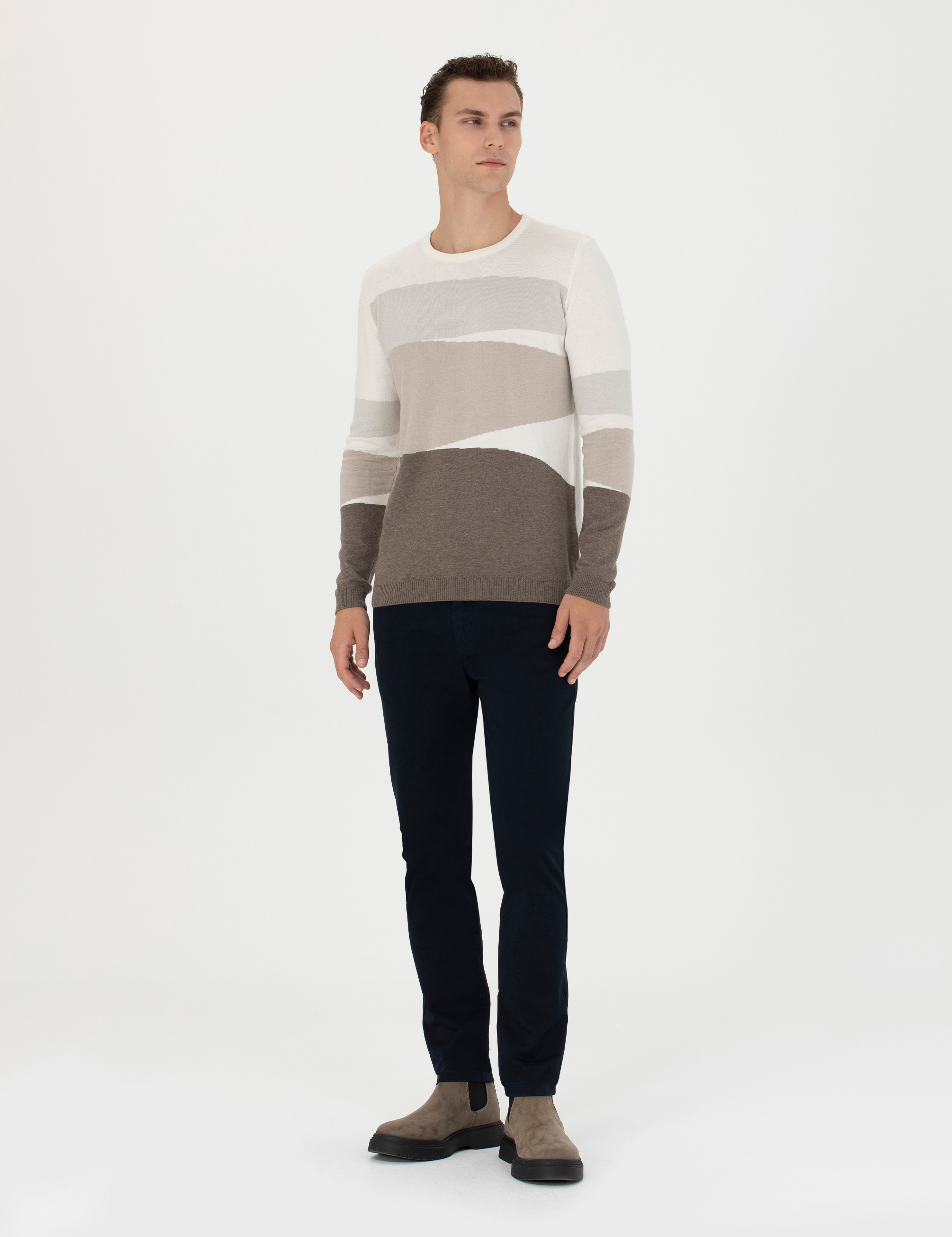 Lacivert Slim Fit Kanvas Pantolon - Image 3