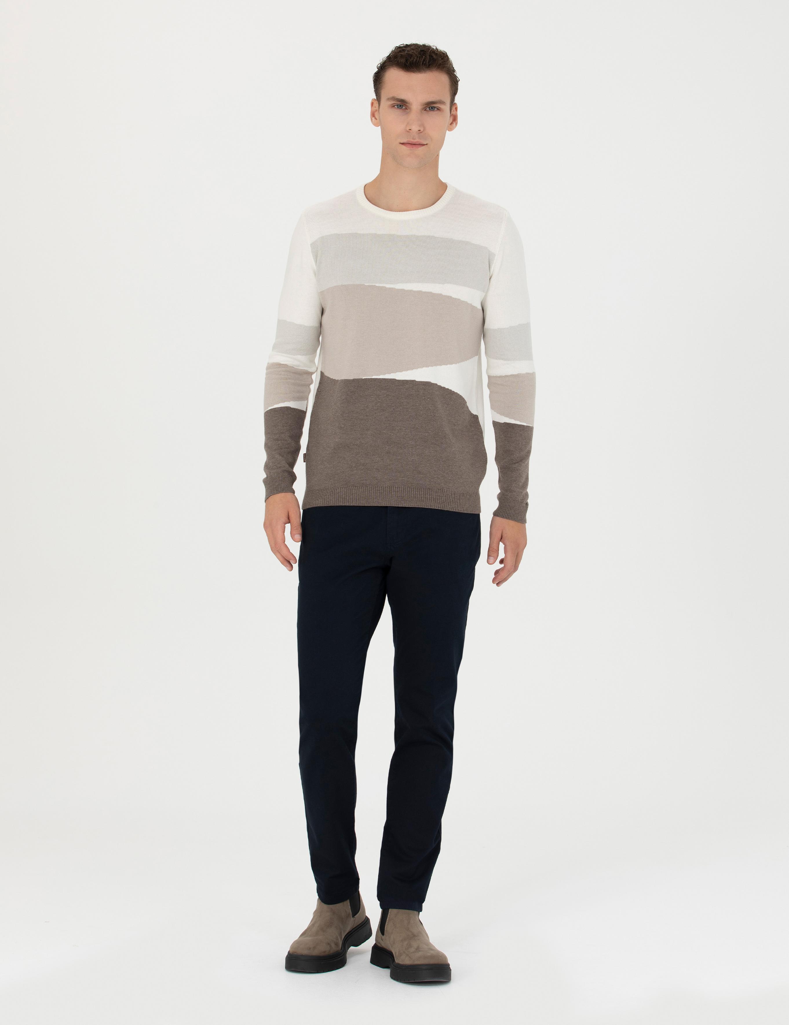 Lacivert Slim Fit Kanvas Pantolon